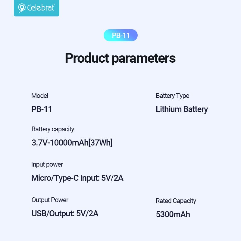 Celebrat PB-11 10000mAh Portable Power Bank - Image 3